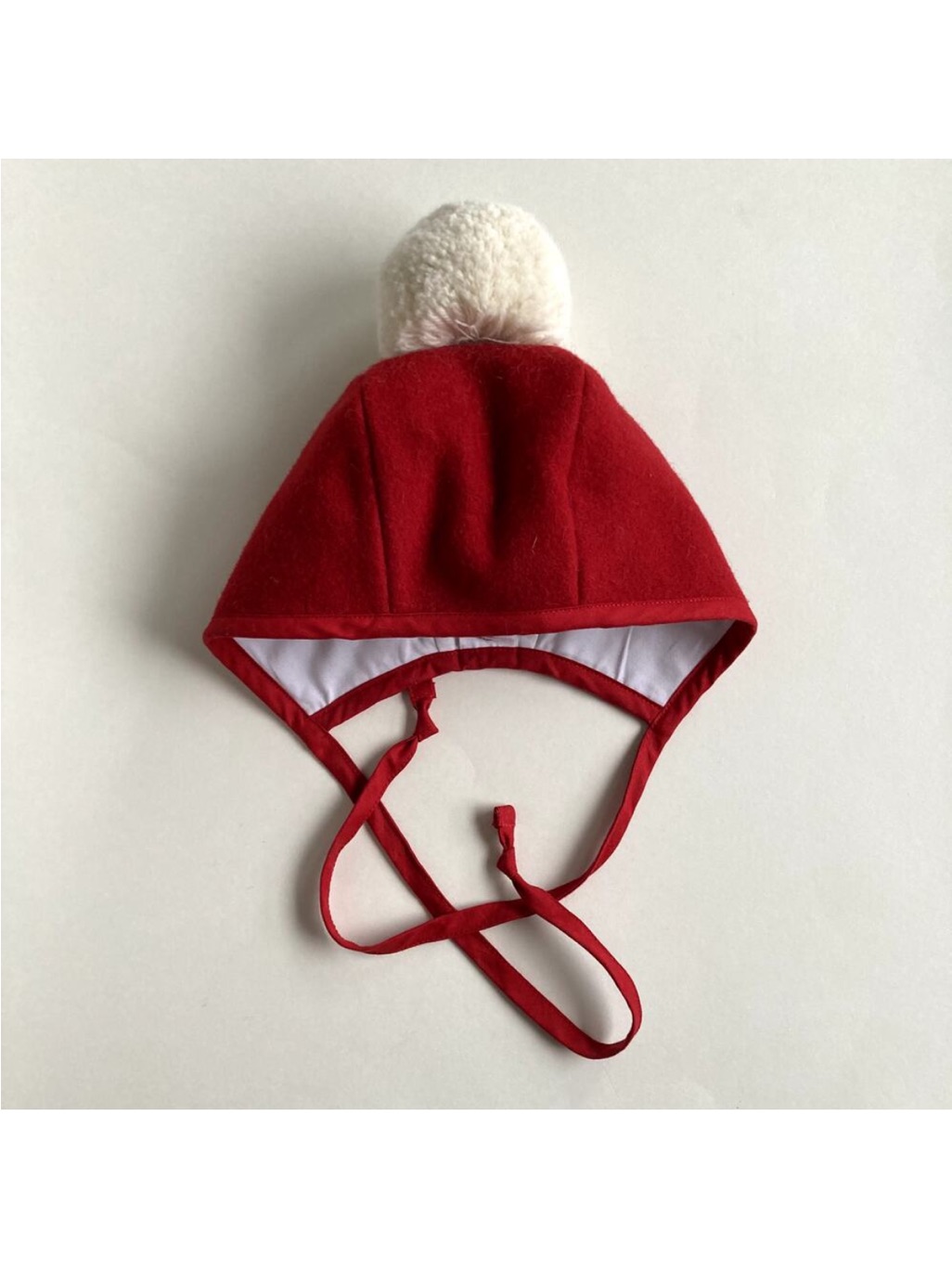 Briar Baby Father Christmas Pom Bonnet - Wool - Red White - 18-24m — image 2 of 4